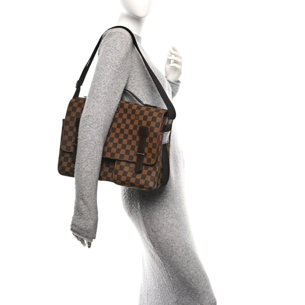 LOUIS VUITTON Damier Ebene Broadway Messenger Bag Brown